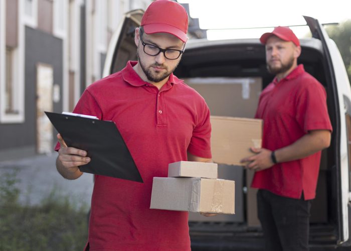 front-view-delivery-man-with-packagaes front-view-delivery-man-with-packagaes